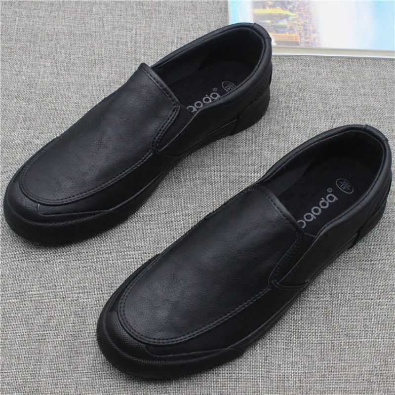 Nízke Slip-on Ležérne Pánske Spoločenské Topánky Jesenné Black Business