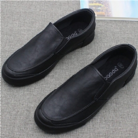 Nízke Slip-on Ležérne Pánske Spoločenské Topánky Jesenné Black Business