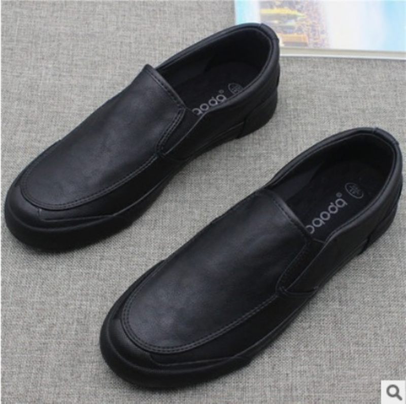 Nízke Slip-on Ležérne Pánske Spoločenské Topánky Jesenné Black Business