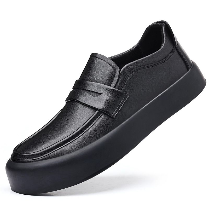 Mokasíny Pánske Jesenné Nové Slip-on Drive Kožené S Mäkkou Podrážkou Matné Formálne Topánky Čierne Business Doudou