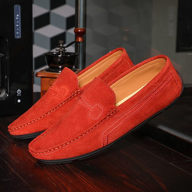 Veľké Slip-on Mokasíny Kožené Topánky Hrášok Nazúvacie Ležérne Trendy Pánske Retro Na Jazdu Nové