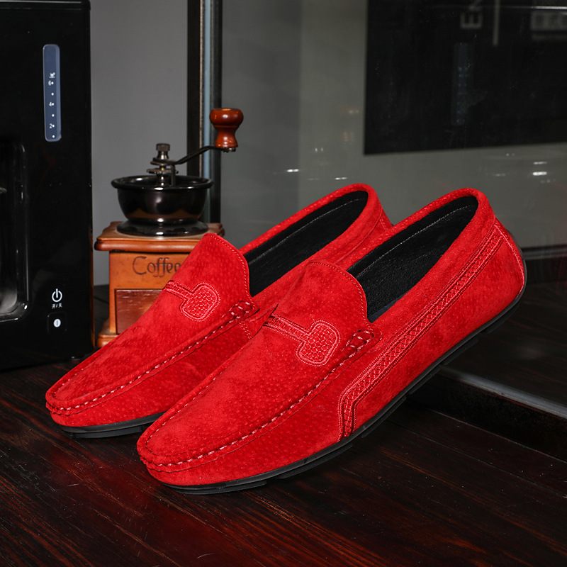 Veľké Slip-on Mokasíny Kožené Topánky Hrášok Nazúvacie Ležérne Trendy Pánske Retro Na Jazdu Nové