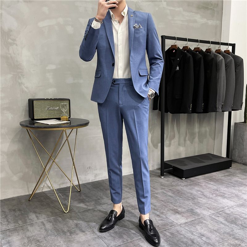 Oblek Mužský Dvojdielny Business Professional Formálne Šaty Slim Fit Svadobné