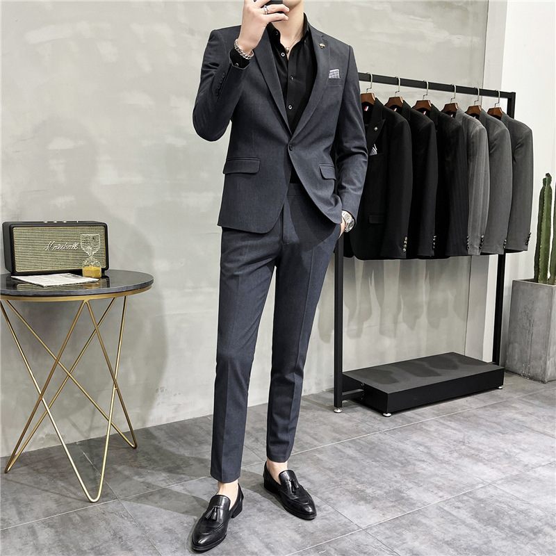 Oblek Mužský Dvojdielny Business Professional Formálne Šaty Slim Fit Svadobné