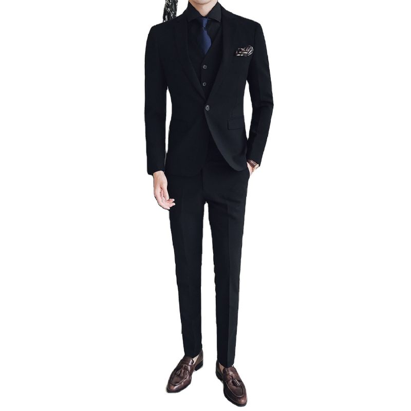 Obleky Business Men Dvojradové Slim Fit Elastické