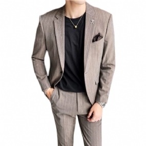 Pánska Móda 2023 Stripe Suit Single Button Dvojdielne Oblekové Šaty Trend