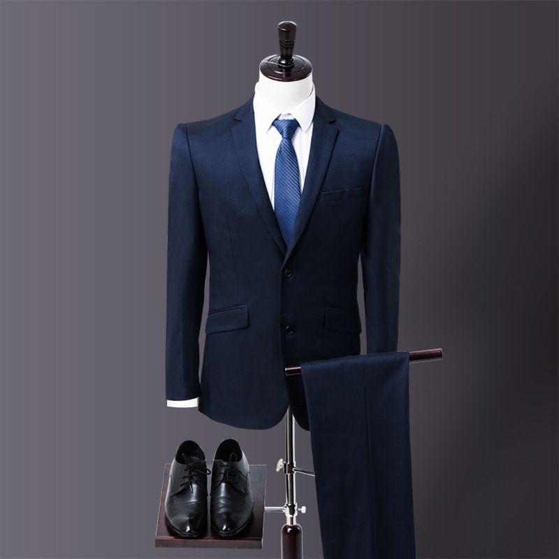 Pánske Obleky Professional Business Formal Black Workwear Coat