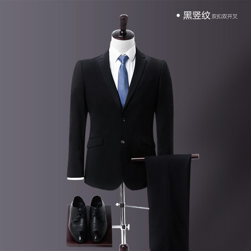 Pánske Obleky Professional Business Formal Black Workwear Coat