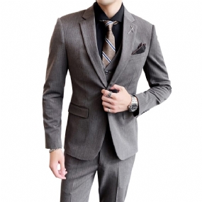 Slim Fit Suit Men Business Formálny Trojdielny Oblek