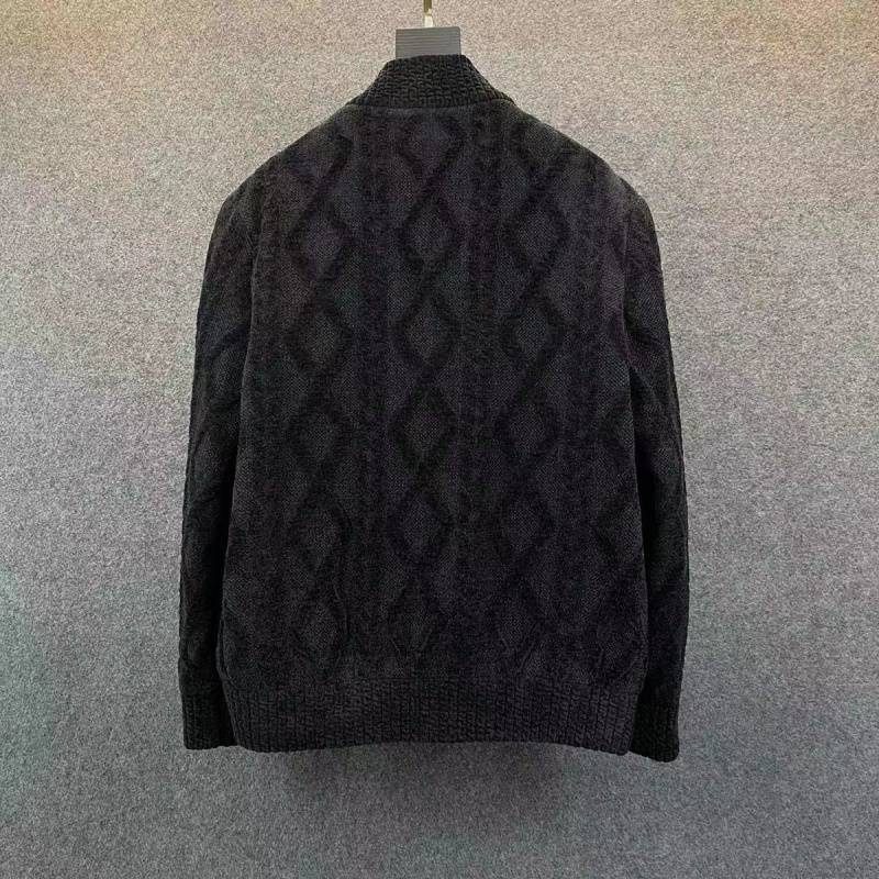 Stojan Golier Knit Cardigan Jacket Men Business Neformálne Jednofarebné Slim Fit