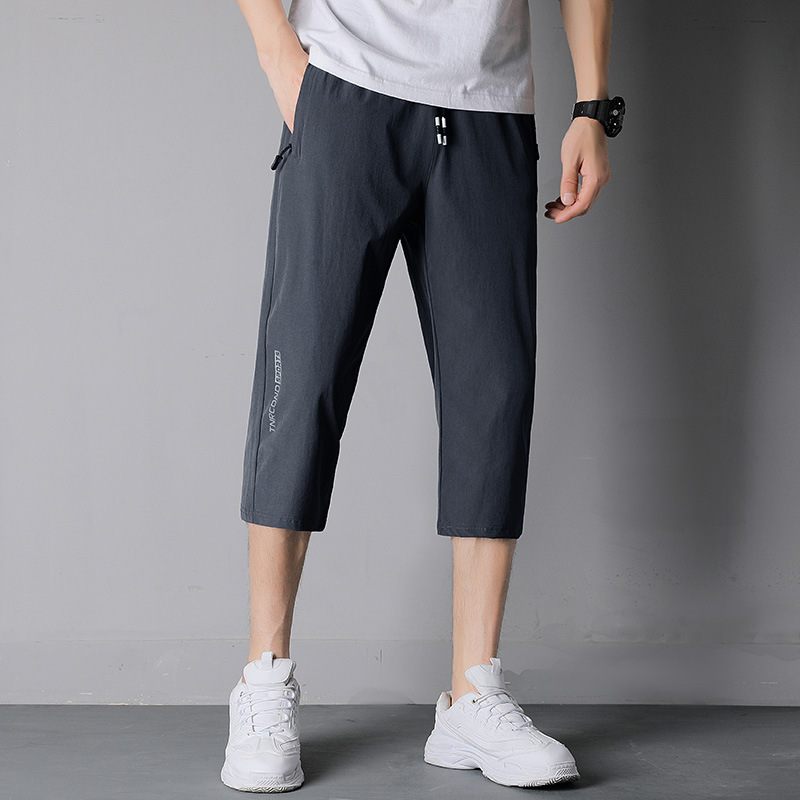 Cool Cropped Pants Pánske Letné Voľné Rovné Športové Ležérne Nohavice