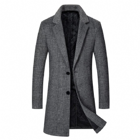 Pánsky Dlhý Vlnený Kabát Business Suit Ležérny Slim Fit