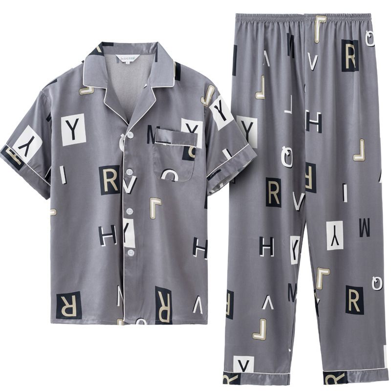 Hodvábne Pyžamá Pánske Sety Loungewear