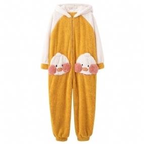 Jednodielne Pyžamo Plus Fleece Zahustené Kreslené Roztomilé Flanelové Domáce Oblečenie Pre Mužov