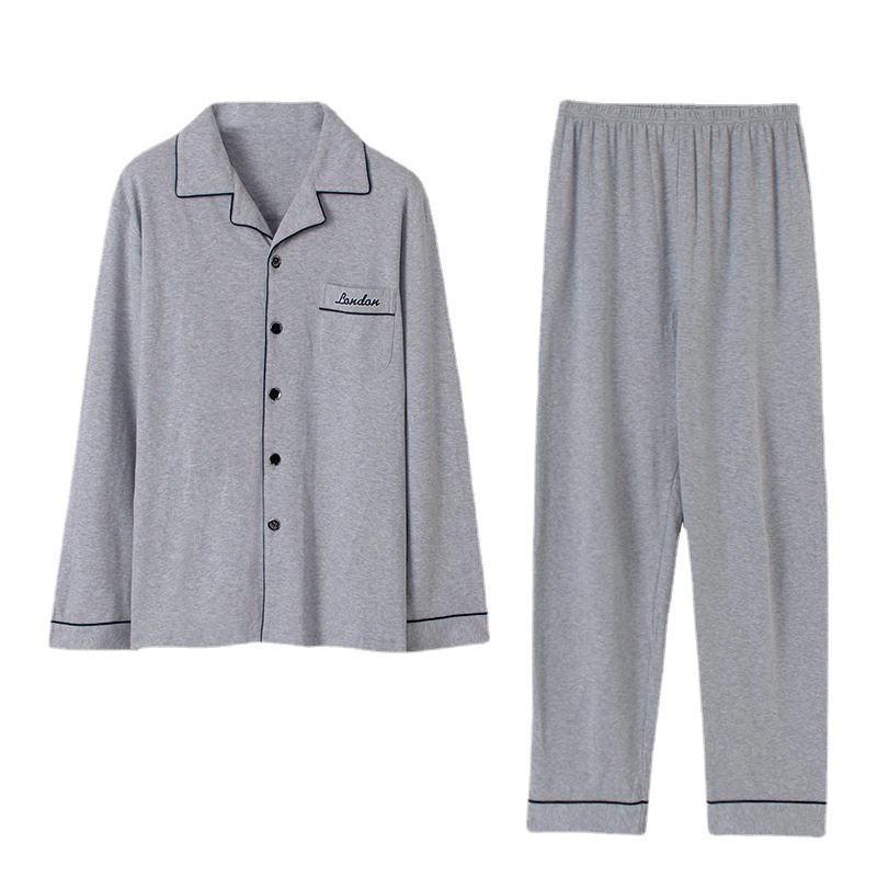 Pyžamo Z Čistej Bavlny S Dlhým Rukávom Cardigan Suit Super Loungewear