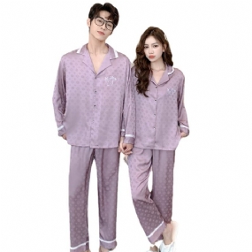 Tenké Pánske Pyžamo Dvojdielna Súprava Domáceho Oblečenia