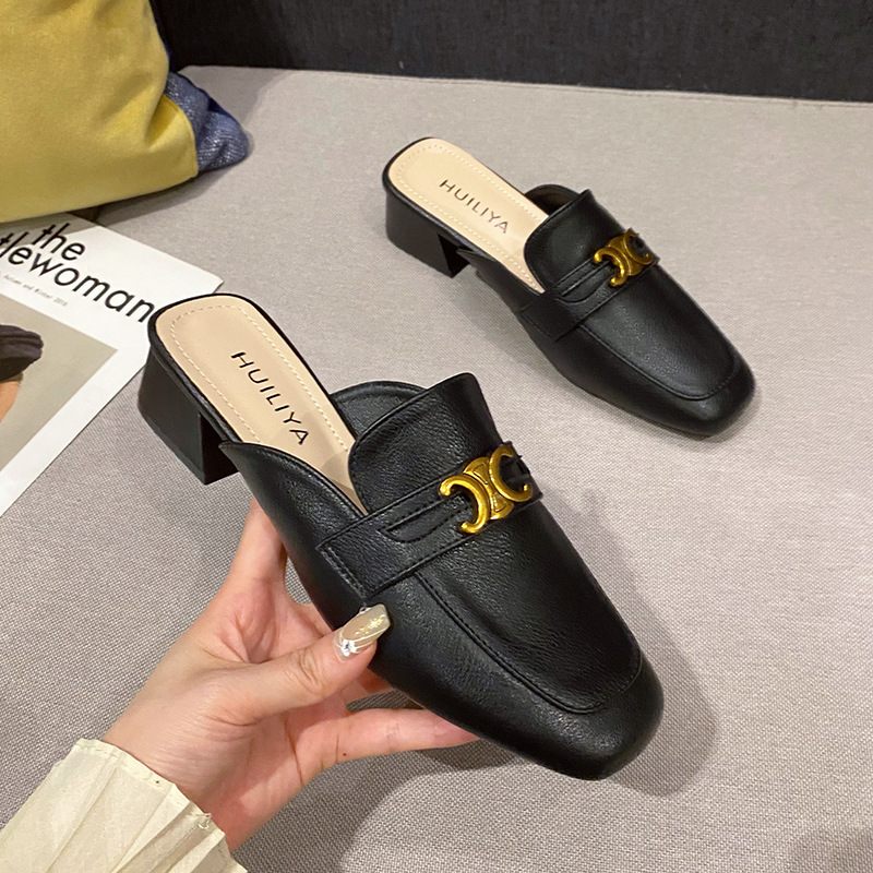 Baotou Dámske 2023 Nové Topánky Na Nízkom Opätku Muller Flat Shoes 307-59