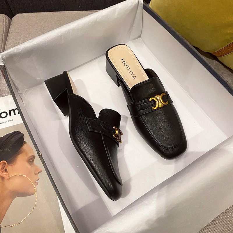 Baotou Dámske 2023 Nové Topánky Na Nízkom Opätku Muller Flat Shoes 307-59