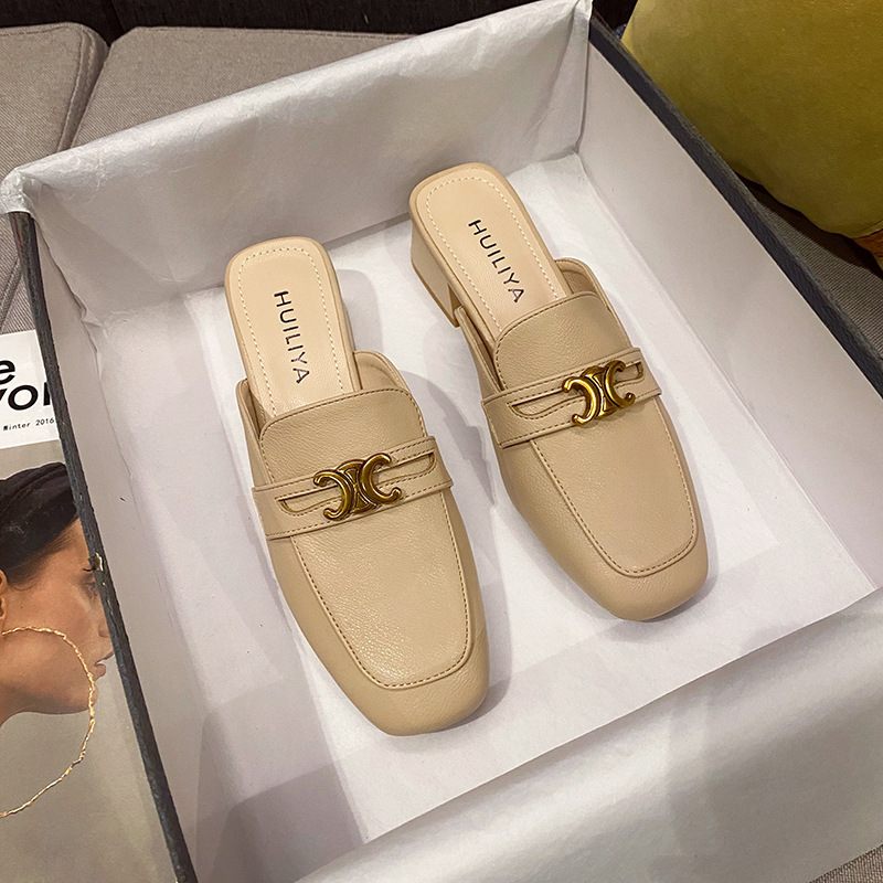 Baotou Dámske 2023 Nové Topánky Na Nízkom Opätku Muller Flat Shoes 307-59