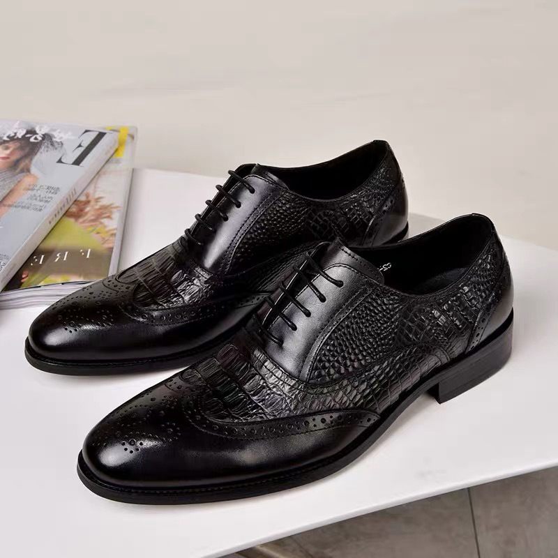 2023 Brogue Shoes Oxford Pánske Staré Retro Šaty Topánky Krokodílí Vzor Veľká Veľ