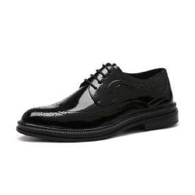 2023 Nové Pánske Obchodné Ležérne Topánky Brogue Na Šaty Svetlé Kožené Biele Čierne Spoločenské