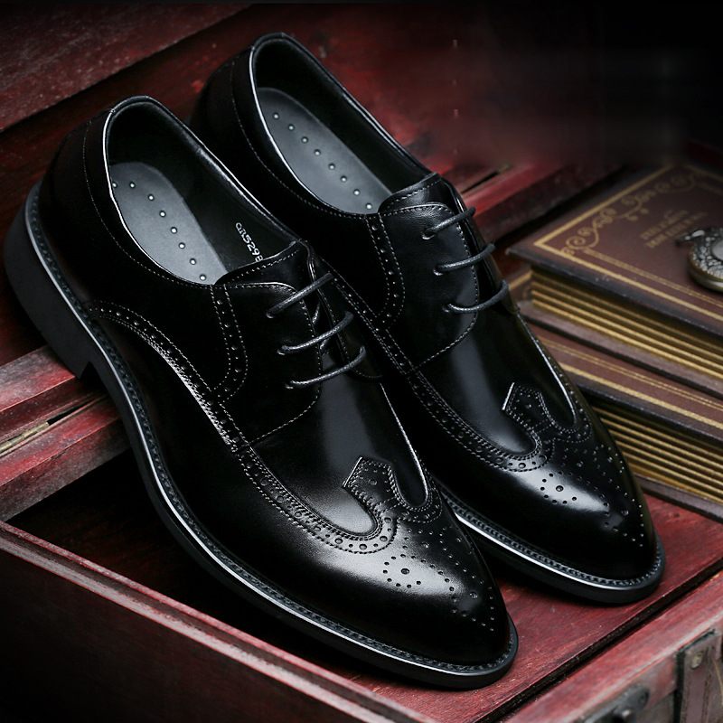 Brogue Topánky Vyrezávané Pánske Business Kožené Spoločenské Šaty Trendy Retro Ležérne Jeseň