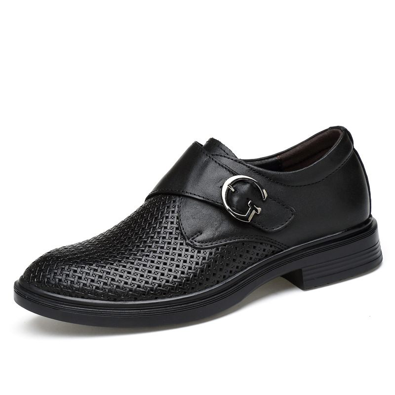 Hollow Business Dress Shoes Z Hovädzej Kože Veľká Veľkosť 454647 Letné Zdvíhacie Topánky Priedušné