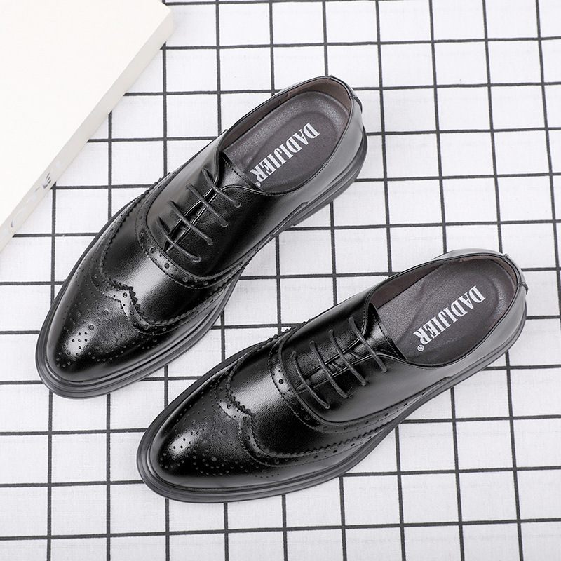 Nové Jarné Spoločenské Topánky Trend Brogue Pánske Neformálne Retro Business