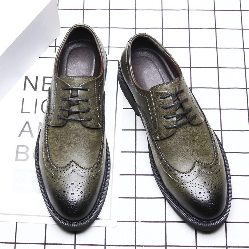 Vyrezávané Topánky Na Voľný Čas Brogues Pánske Retro Slávnostné Obchodné Spoločenské