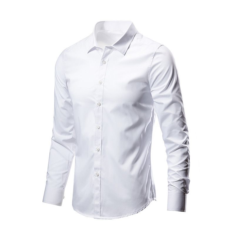 Biela Košeľa Pánska S Dlhým Rukávom Business Formal Slim White Casual