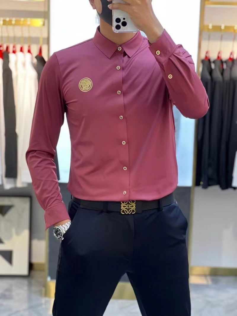 Pánska Košeľa Slim Fit High End Silky Stretch Trendy S Dlhým Rukávom