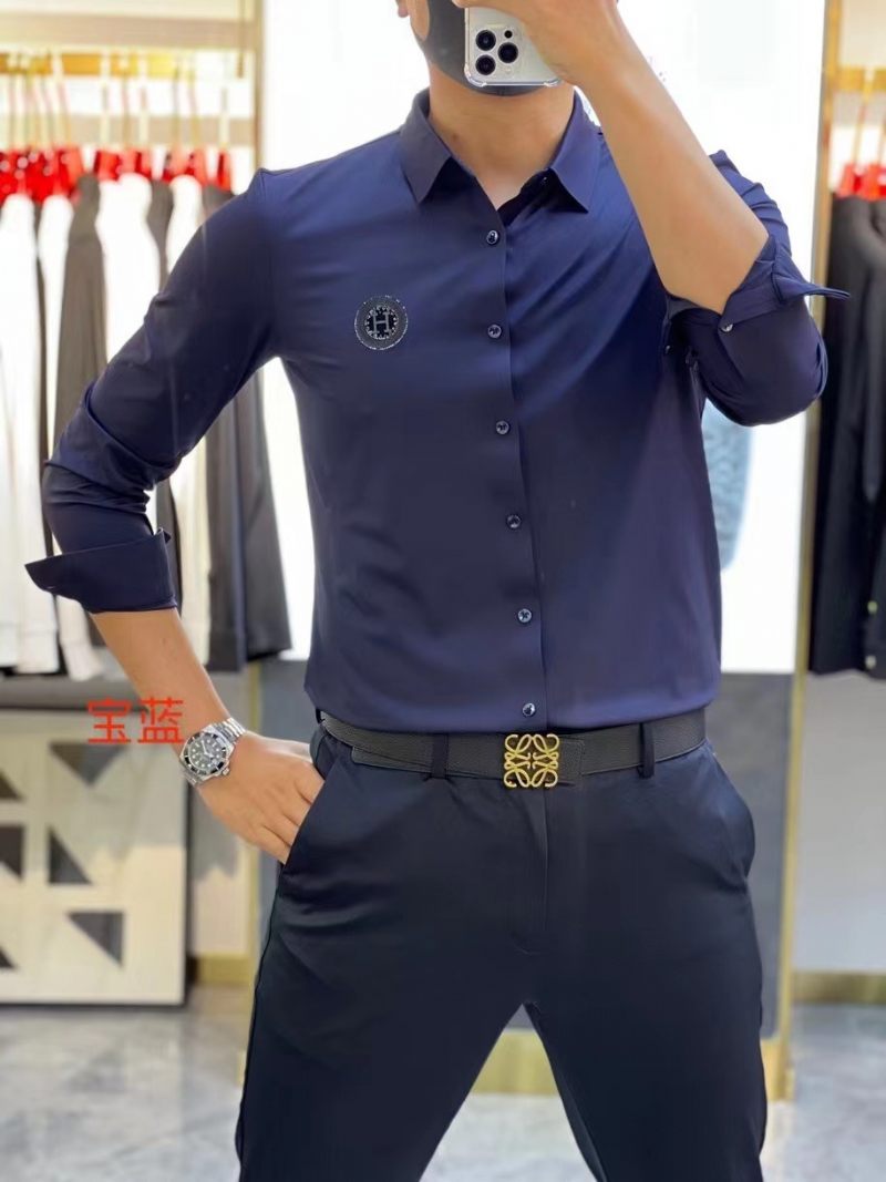 Pánska Košeľa Slim Fit High End Silky Stretch Trendy S Dlhým Rukávom