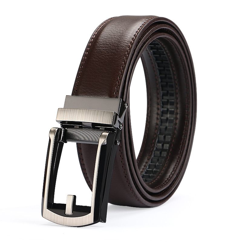 Kožený Opasok S Falošnou Ihlou S Automatickou Prackou Comfort Click Belt Pánsky Špeciálny