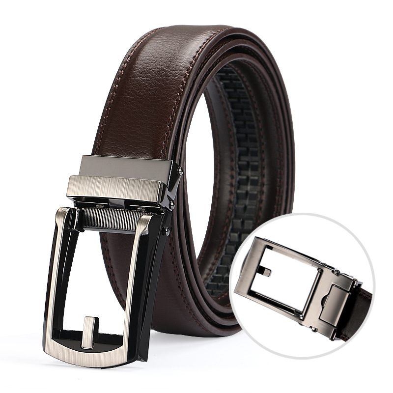 Kožený Opasok S Falošnou Ihlou S Automatickou Prackou Comfort Click Belt Pánsky Špeciálny