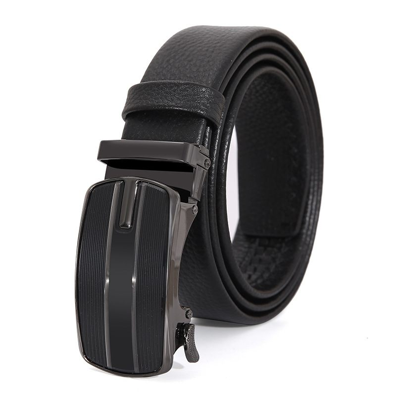 Pánske Opasky Kožený Opasok S Automatickou Prackou Z Hovädzej Kože Business Leather Belt Men