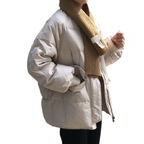Krátky Bavlnený Kabát Dámy Zahustený Trendy Voľný