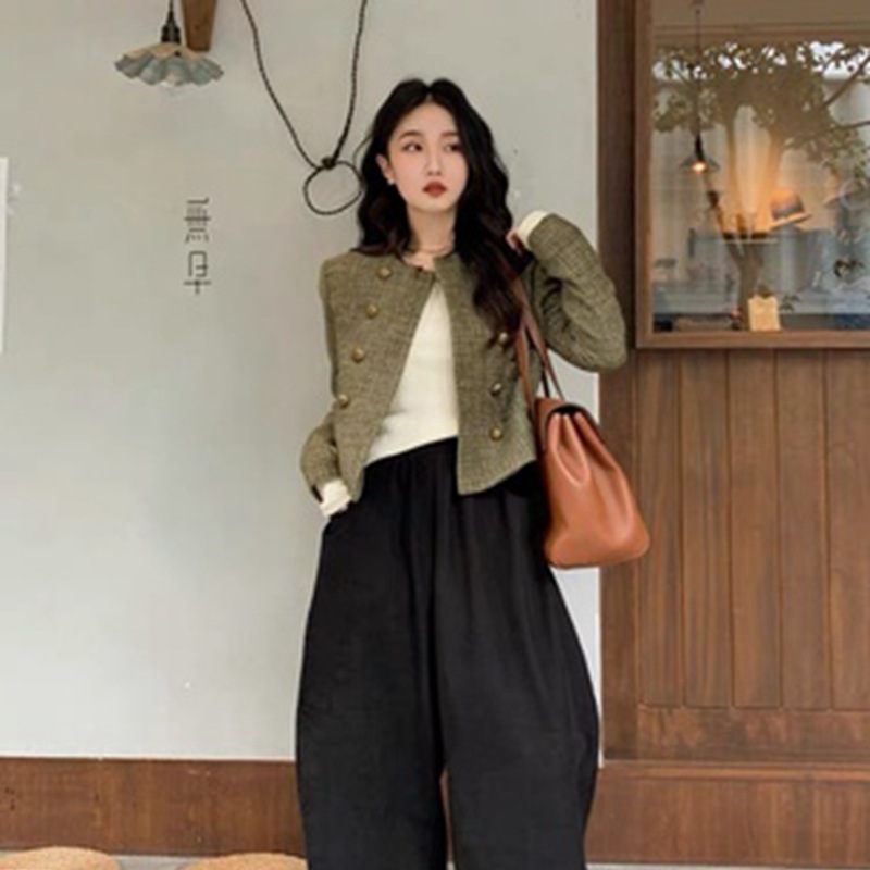 Vintage Wool Coat Ladies 2023 Cropped Top