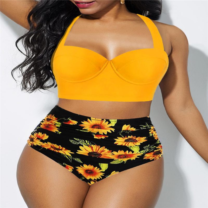 Nové Dámske Plavky So Sexi Potlačou Plus Size Bikini Delené Plavkové Bikiny