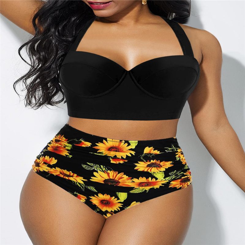 Nové Dámske Plavky So Sexi Potlačou Plus Size Bikini Delené Plavkové Bikiny