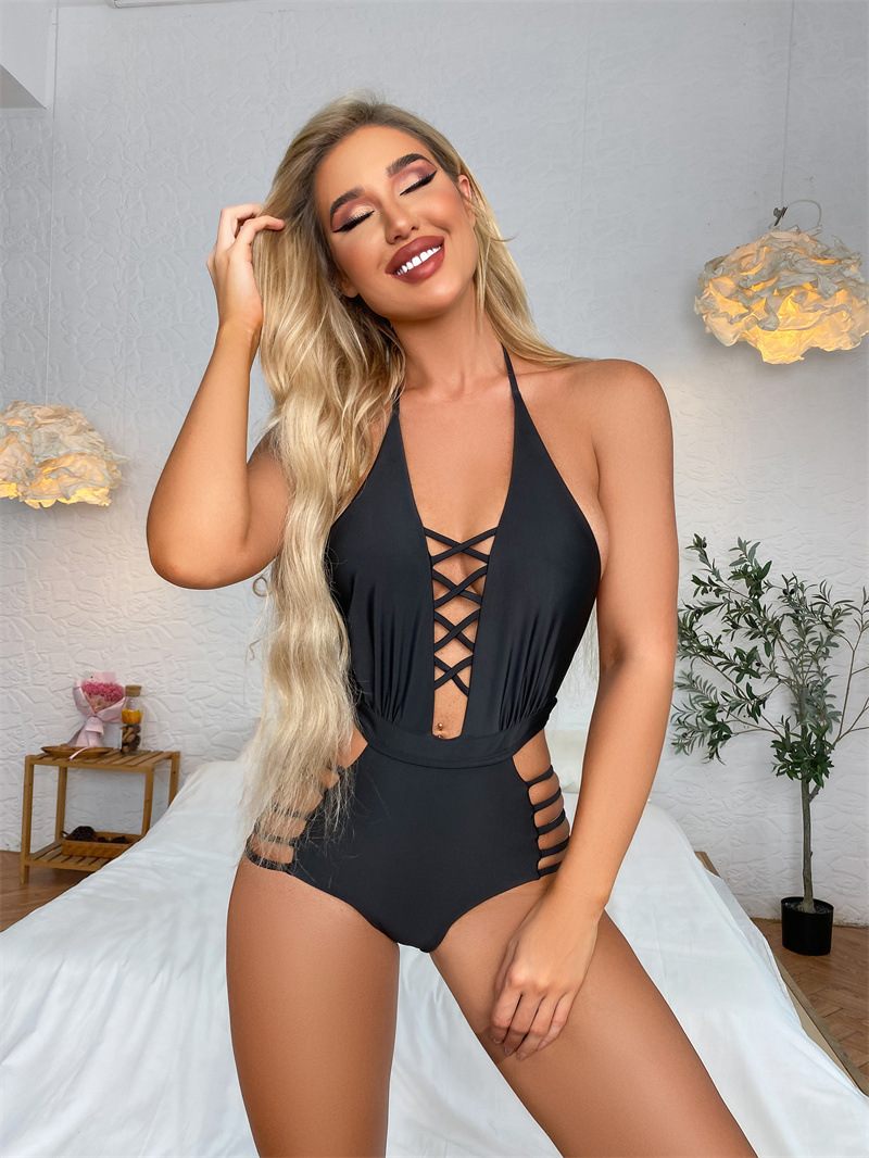 Swimsuit 2023 Sexy Dámske Jednodielne Plavky S Otvoreným Chrbtom