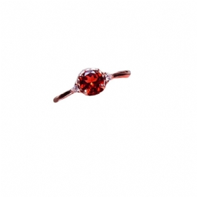 925 Mincový Strieborný Granátový Prsteň Ženský Dizajn Otvorený Červený Drahokam Šperky