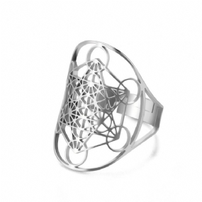Osobnosť Trend Single Product Titánovej Ocele Šperky Módne Dutý Hexagram Oválny Prsteň Z Nehrdzavejúcej