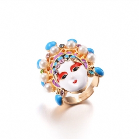 Peking Opera Nôž Madan Facebook Prsteň Kreatívna Osobnosť Roztomilý S Ukazovákom Malý Šperk