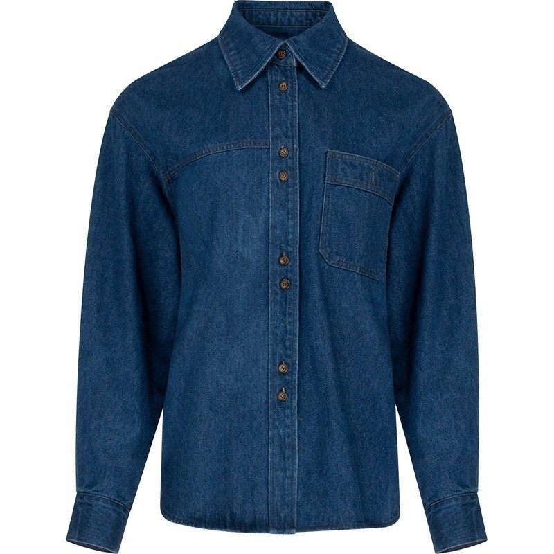 Dámska Košeľa Art Retro S Dlhým Rukávom Classic Denim