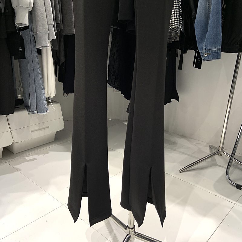 2023 New Slim Slit Ladies Ležérne Nohavice Široká Noha Vysoký Pás