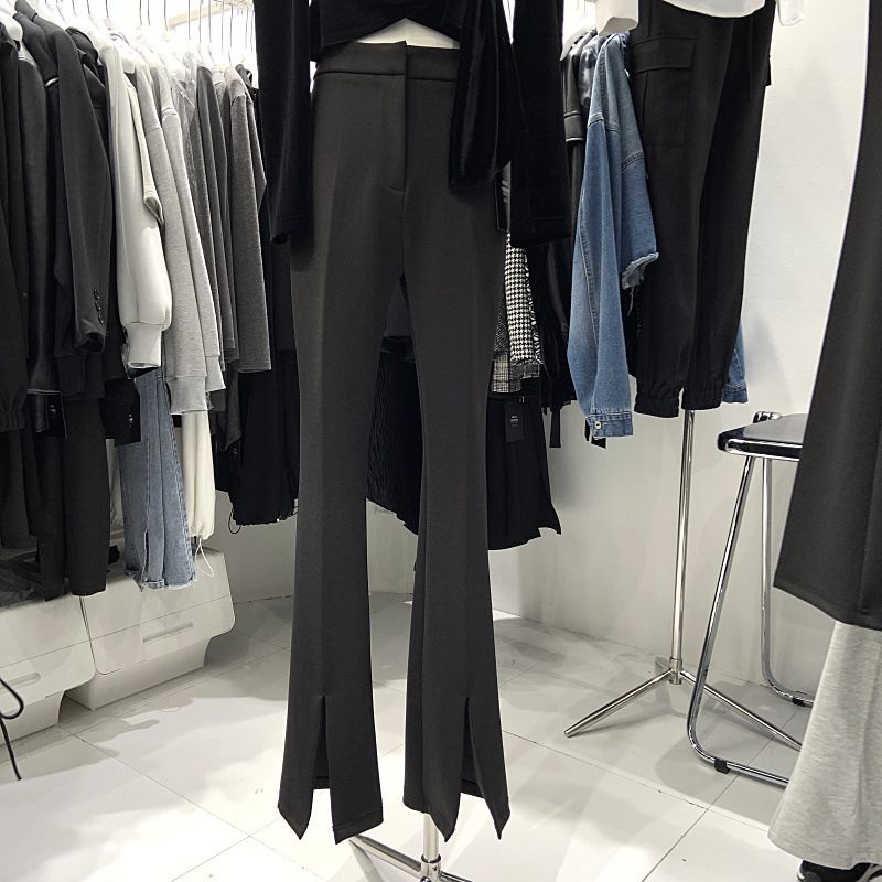 2023 New Slim Slit Ladies Ležérne Nohavice Široká Noha Vysoký Pás