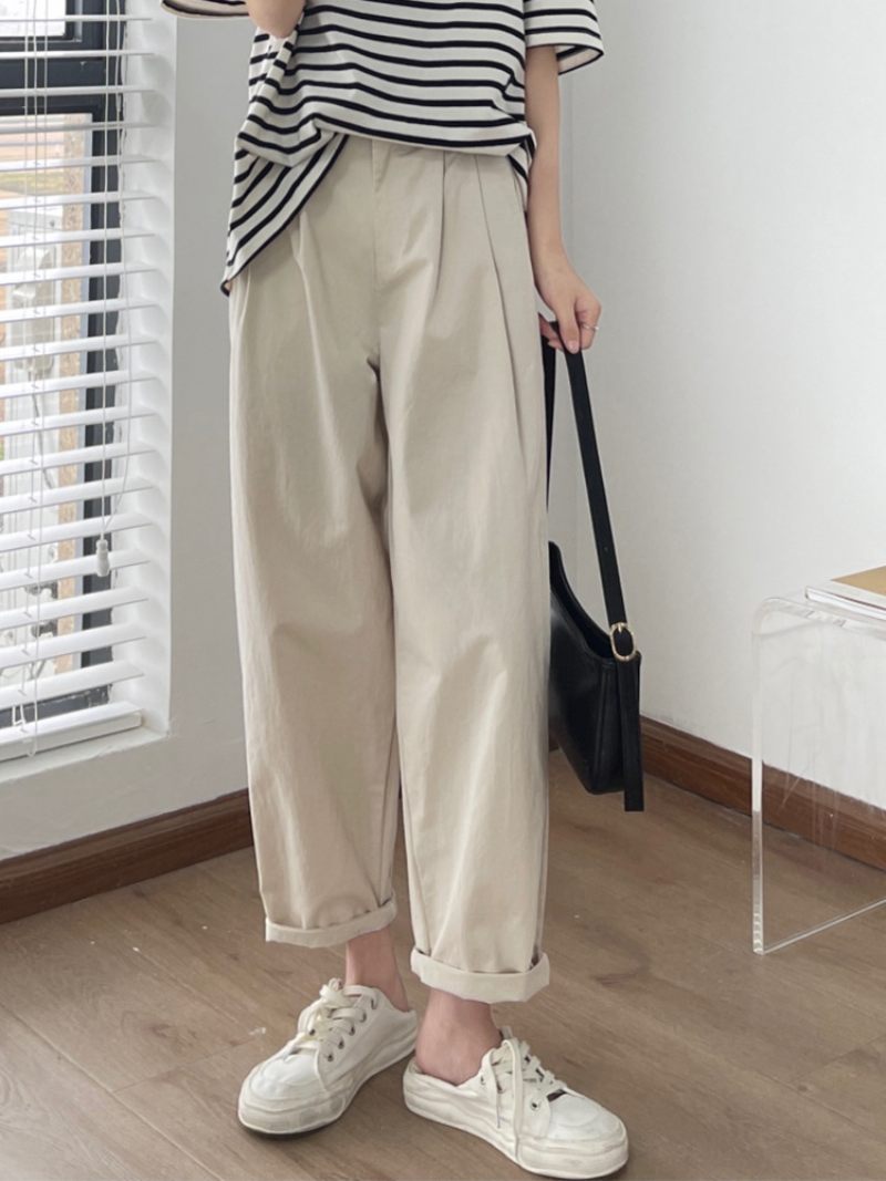 Nohavice Wide Leg Workwear Voľné Trendy