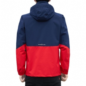 Pánska Bunda Nový Tenký Kabát Color Block Hood Casual