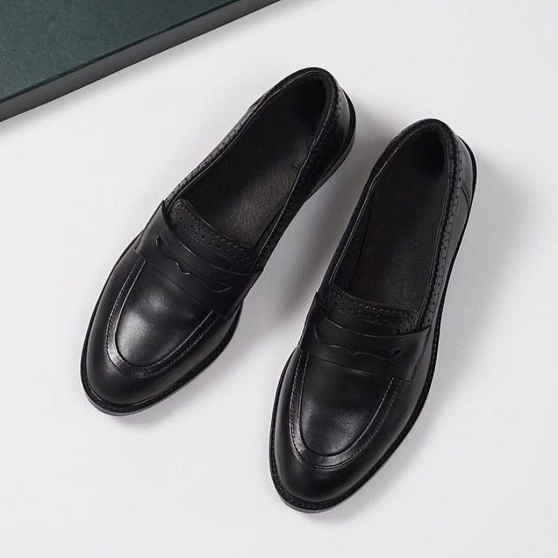 Brogue Topánky Vyrezávané Ploché Oxford Retro Farba Leštené Dámske Mokasíny