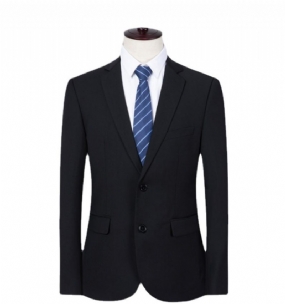 Pánske Sako Slim Fit Business Jacket Two Buttons Black